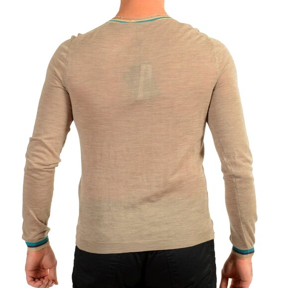 Prada Men's Gray 100% Wool V-Neck Pullover Sweater US S IT 48 - Picture 3 of 6